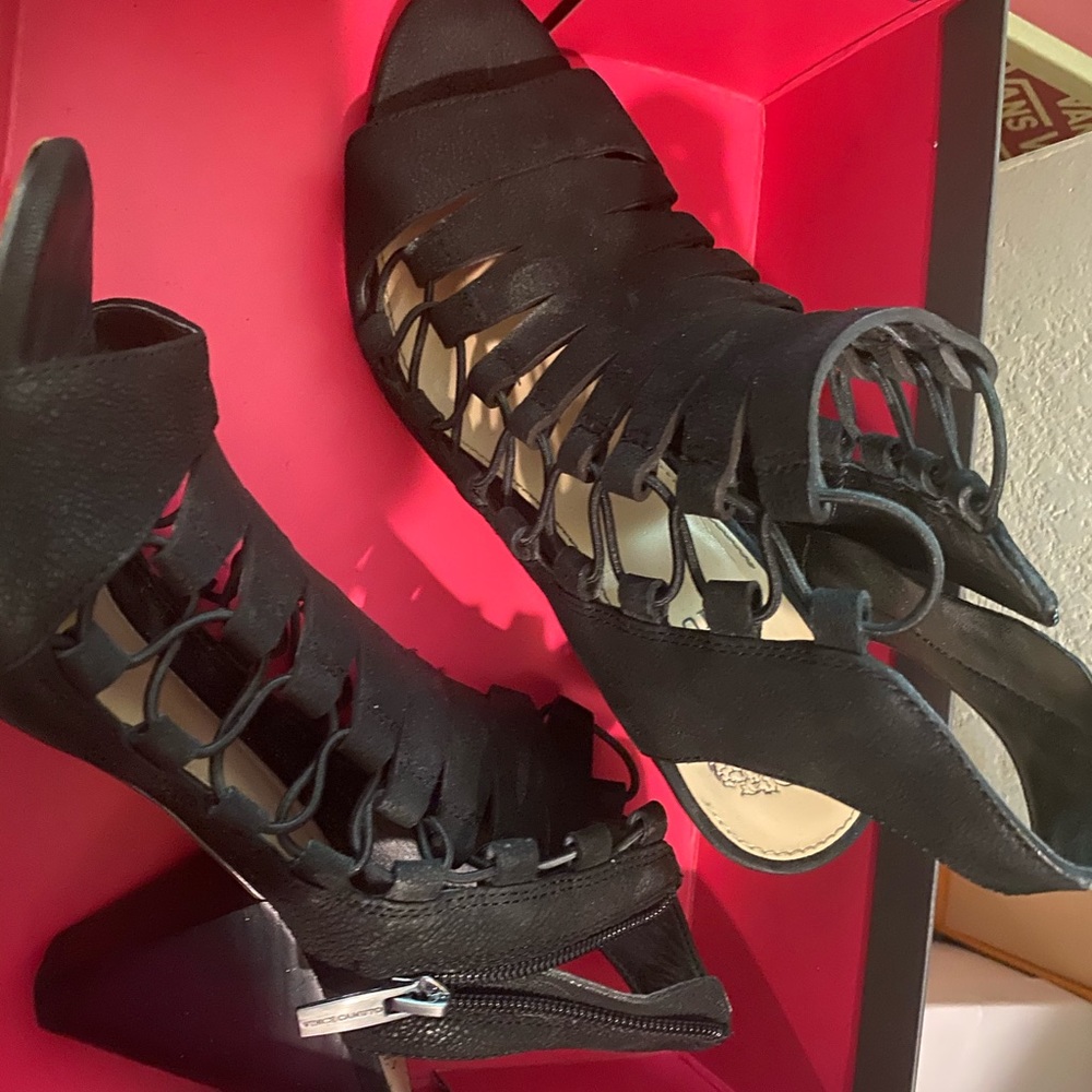 Strappy Vince Camino booty type heels